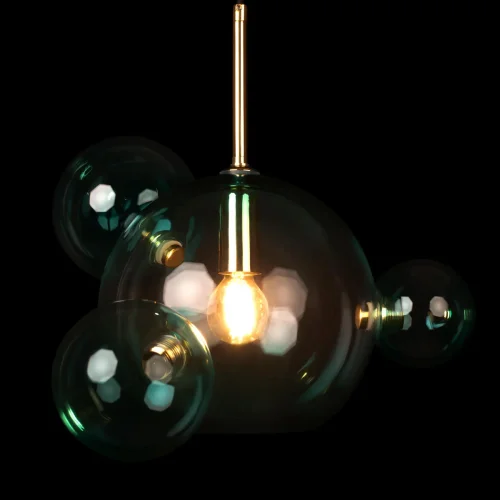 Светильник подвесной Bolle 2027-P4 Blue mini LOFT IT голубой 1 лампа, основание белое в стиле современный молекула шар фото 6