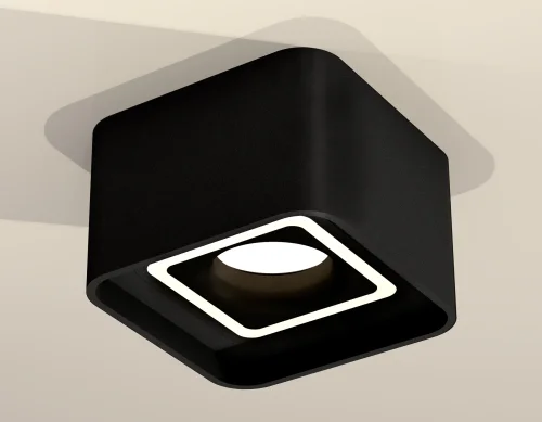 Светильник накладной XS7833020 Ambrella light чёрный 1 лампа, основание чёрное в стиле хай-тек современный квадратный фото 3