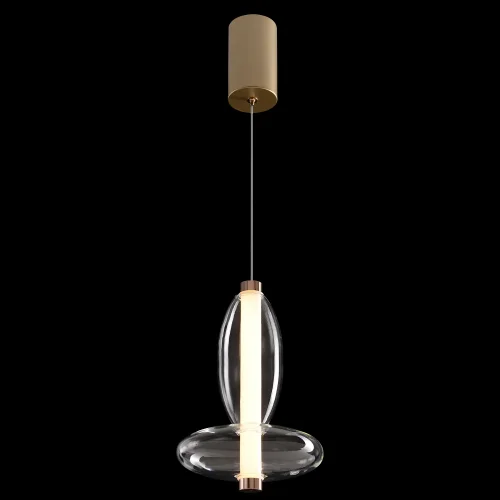 Светильник подвесной LED QUASAR SP7W LED TRANSPARENT Crystal Lux прозрачный на 1 лампу, основание золотое в стиле современный выдувное фото 3