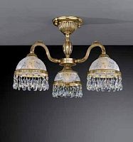 Люстра потолочная  PL 6320/3 Reccagni Angelo белая на 3 лампы, основание золотое в стиле классический 