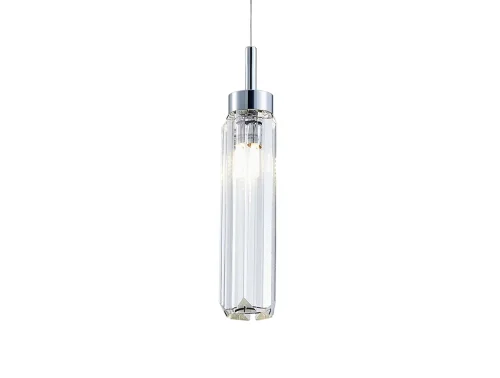 Светильник подвесной 4521/S chrome Newport прозрачный 1 лампа, основание хром в стиле американский современный классический трубочки фото 2