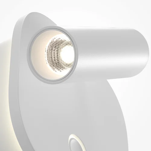 Бра с выключателем LED Ego C175WL-9W-2.7-4K-W Maytoni белый на 1 лампу, основание белое в стиле современный хай-тек для чтения фото 2
