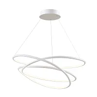 Светильник подвесной LED Nola MOD100PL-L88WK1 Maytoni белый на 1 лампу, основание белое в стиле минимализм современный кольца
