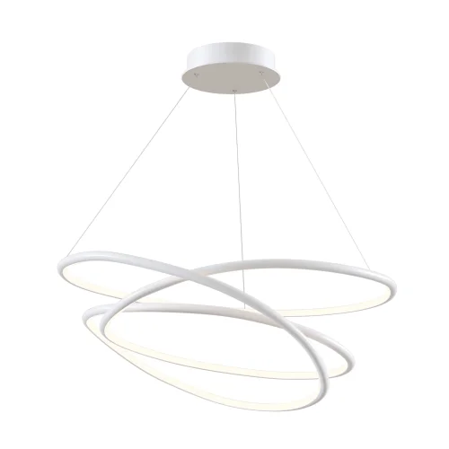 Светильник подвесной LED Nola MOD100PL-L88WK1 Maytoni белый на 1 лампу, основание белое в стиле минимализм современный кольца