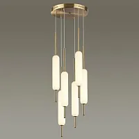 Светильник подвесной LED Reeds 4794/72L Odeon Light белый 6 ламп, основание бронзовое в стиле современный каскад трубочки
