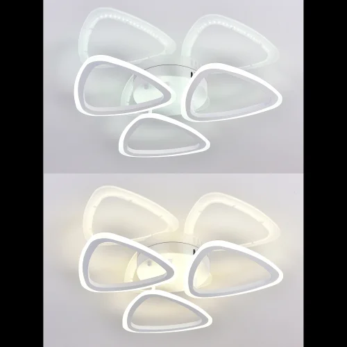 Люстра потолочная с пультом LED LAMPS 81127/3C Natali Kovaltseva белая на 1 лампа, основание белое в стиле современный хай-тек с пультом фото 2
