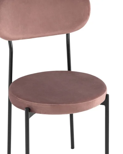 Стул обеденный Барбара NEW, велюр пыльно-розовый УТ000028056 Stool Group, розовый/велюр, ножки/металл/чёрный, размеры - ****480*530 фото 6