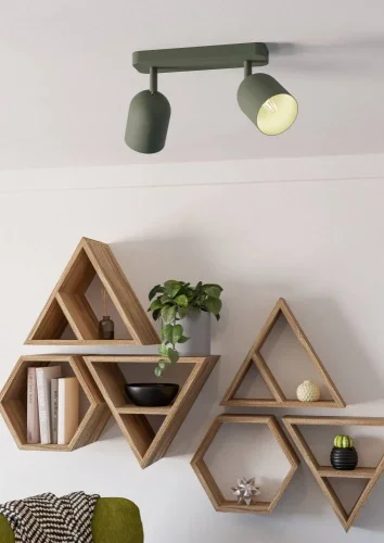 Спот с 2 лампами Tilston 44133 Eglo зелёный E14 в стиле современный лофт фото 2