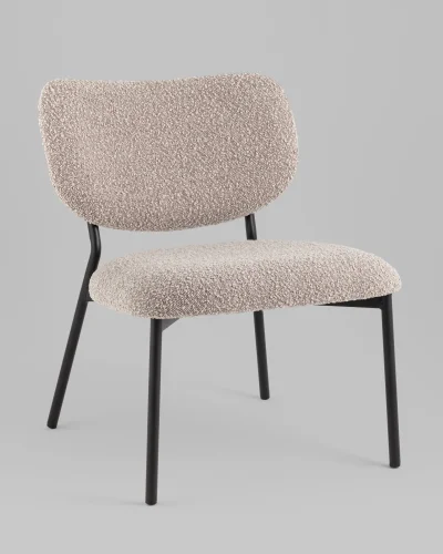 Кресло лаунж Jamie, серый УТ000039356 Stool Group, серый/букле, ножки//чёрный, размеры - ****570*680мм