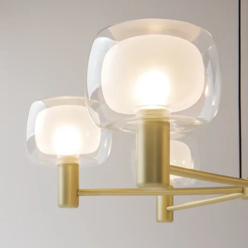 Люстра подвесная Vision MOD411PL-06G Maytoni прозрачная на 6 ламп, основание золотое в стиле современный фото 10