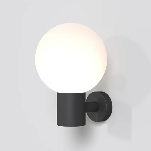 Настенный светильник Bold O598WL-01B Maytoni уличный IP54 чёрный 1 лампа, плафон белый в стиле хай-тек современный E27 фото 6