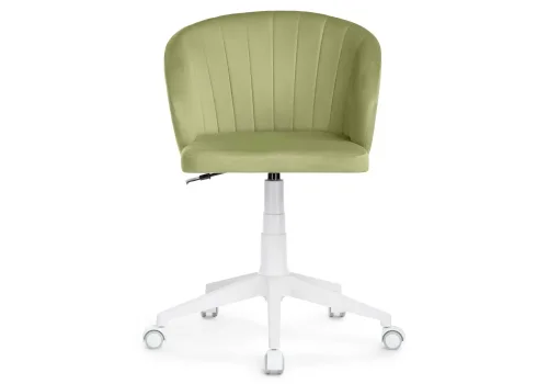 Компьютерное кресло Пард confetti green 464234 Woodville, зелёный/велюр, ножки/пластик/белый, размеры - *870***590*600 фото 3