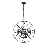 Люстра подвесная V4275-1/8 Vitaluce без плафона на 8 ламп, основание чёрное в стиле лофт 