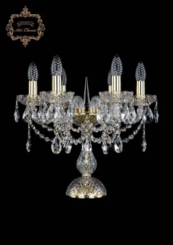 Настольная лампа 12.12.6.141-37.Gd.Sp Bohemia Art Classic прозрачная 6 ламп, основание золотое металл в стиле классический 