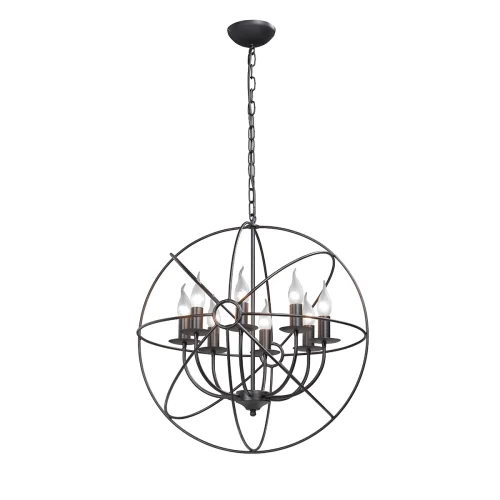 Люстра подвесная V4275-1/8 Vitaluce без плафона на 8 ламп, основание чёрное в стиле лофт 