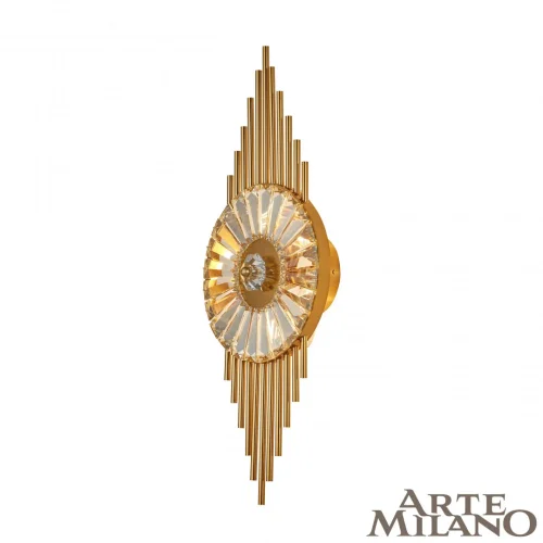 Бра AM-1252B 0552B.D255.H650.E14.3 G Arte Milano прозрачный на 3 лампы, основание золотое в стиле современный 