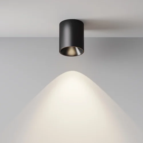 Светильник накладной LED Alfa LED C064CL-12W4K-RD-B Maytoni чёрный на 1 лампу, основание чёрное в стиле хай-тек современный круглый фото 9