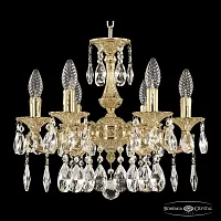 Люстра подвесная 72101/6/125 A G Bohemia Ivele Crystal без плафона на 6 ламп, основание золотое в стиле классический sp