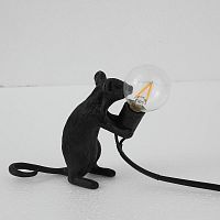 Настольная лампа Seletti Mouse Sitting Черный 178307-22 ImperiumLoft чёрная 1 лампа, основание чёрное металл в стиле лофт 