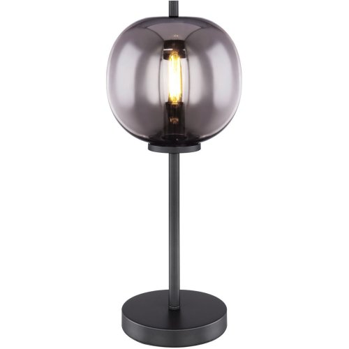 Настольная лампа Blacky 15345T Globo чёрная серая 1 лампа, основание чёрное металл в стиле современный 