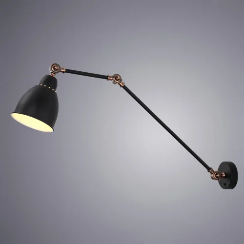 Бра Braccio A2055AP-1BK Arte Lamp чёрный на 1 лампа, основание чёрное в стиле лофт  фото 2