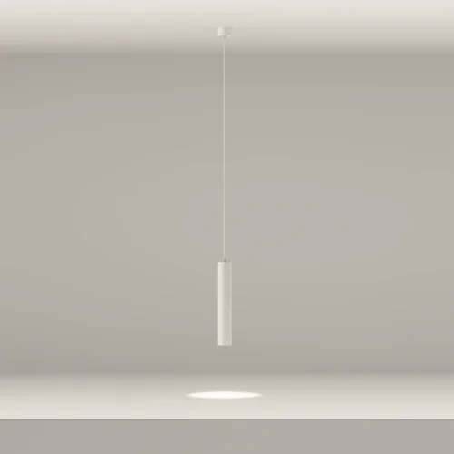 Светильник подвесной Focus LED P072PL-L12W4K-1 Maytoni белый на 1 лампу, основание белое в стиле современный хай-тек трубочки фото 15
