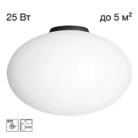 Светильник потолочный Ron CL941E28B5 Citilux белый на 1 лампу, основание чёрное в стиле современный шар