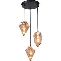 Люстра подвесная Cassiopea VL1154P03 Vele Luce янтарная на 3 лампы, основание чёрное в стиле современный 