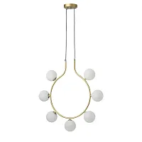 Светильник подвесной Collar 5621/7 Lumion белый 7 ламп, основание матовое золото в стиле современный шар