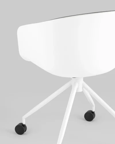 Кресло офисное LIBRA, пластик белый, рогожка серый УТ000036178 Stool Group, серый/рогожка, ножки/металл/белый, размеры - *810***600*535 фото 6