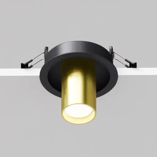 Светильник точечный Focus S C048CL-01-GU10-BBS Maytoni латунь 1 лампа, основание чёрное в стиле современный хай-тек трубочки круглый фото 5