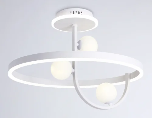 Светильник потолочный LED с пультом FL66261 Ambrella light белый 1 лампа, основание белое в стиле современный хай-тек кольца фото 2