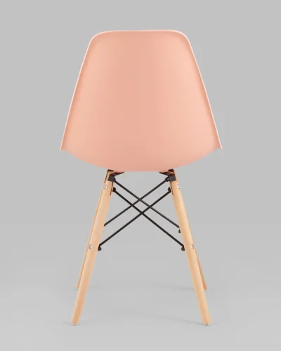 Стул EAMES, персиковый, сиденье УТ000039375 Stool Group, розовый/пластик, ножки/массив бука/бежевый, размеры - *815**** фото 5