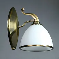 Бра MA02401W/001 Bronze Ambiente by Brizzi белый на 1 лампу, основание бронзовое в стиле современный 