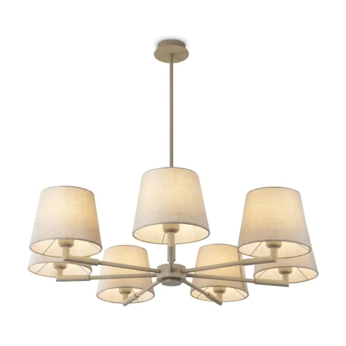 Люстра на штанге Butler FR2057PL-07BG Freya бежевая на 7 ламп, основание бежевое в стиле классический американский кантри фото 4