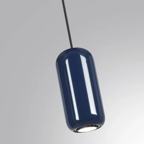 Светильник подвесной Ovali 5053/1E Odeon Light синий 1 лампа, основание чёрное в стиле современный трубочки фото 5