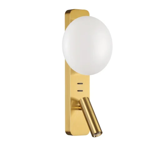 Бра с выключателем LED Albergo 7050/5WL Odeon Light белый на 1 лампу, основание бронзовое в стиле минимализм хай-тек для чтения