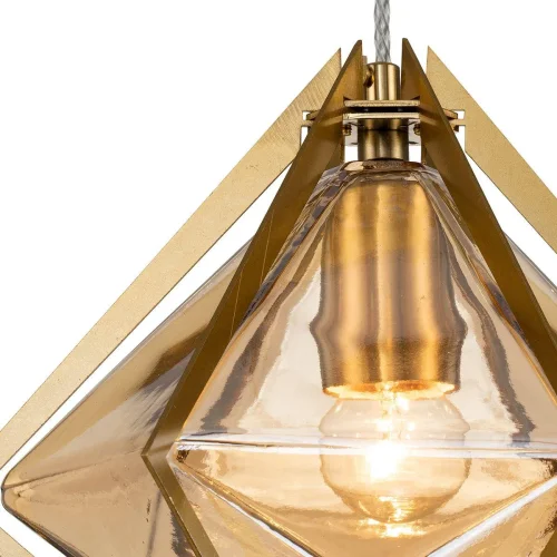 Светильник подвесной Vista V000320 Amber Indigo чёрный 1 лампа, основание золотое в стиле скандинавский выдувное фото 3