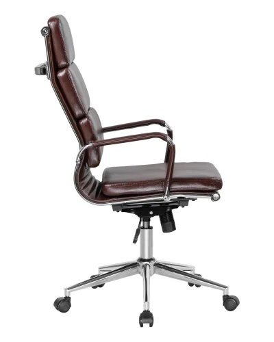 Офисное кресло для руководителей DOBRIN ARNOLD (коричневый) цвет сиденья коричневый, цвет основания хромированная сталь Dobrin, коричневый/экокожа, ножки/металл/, размеры - 1090*1160**** фото 3