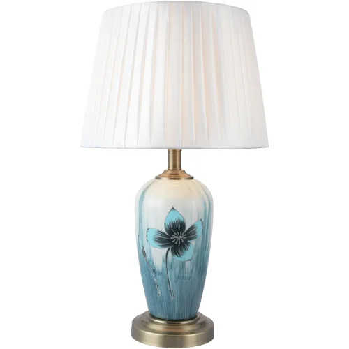 Настольная лампа Isabelle TL0315-T Toplight белая 1 лампа, основание голубое разноцветное металл керамика в стиле классический 