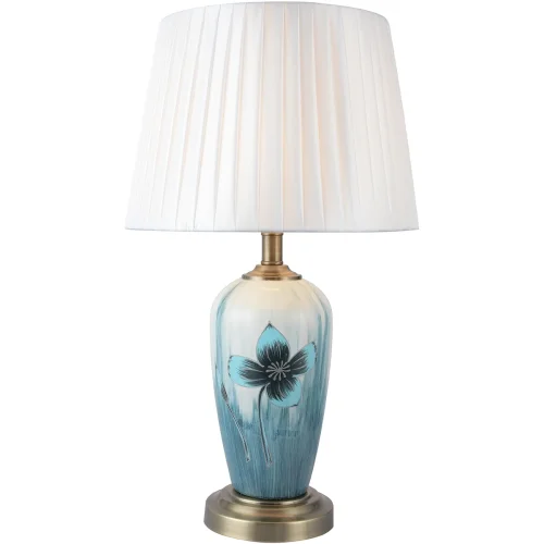 Настольная лампа Isabelle TL0315-T Toplight белая на 1 лампу, основание голубое разноцветное керамика металл в стиле классический 