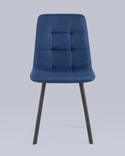 Стул Chilly, рогожка, темно-синий, сиденье УТ000039634 Stool Group, синий/рогожка, ножки/металл/чёрный, размеры - ***** фото 2