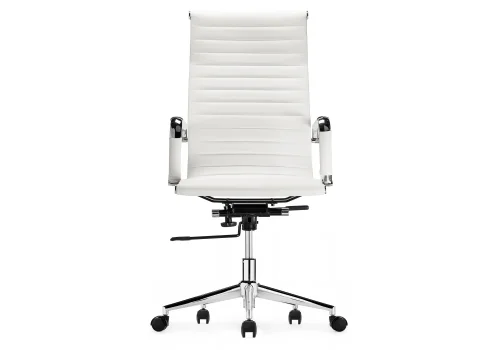 Компьютерное кресло Reus экокожа white 15210 Woodville, белый/экокожа, ножки/металл/хром, размеры - *1180***540*600 фото 6