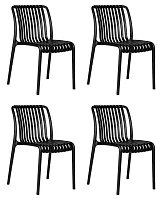 Стул обеденный набор 4 шт. SET-4 776PP-LMZL WALTER, цвет черный Dobrin, /полимер, ножки/пластик/чёрный, размеры - *800***455*595