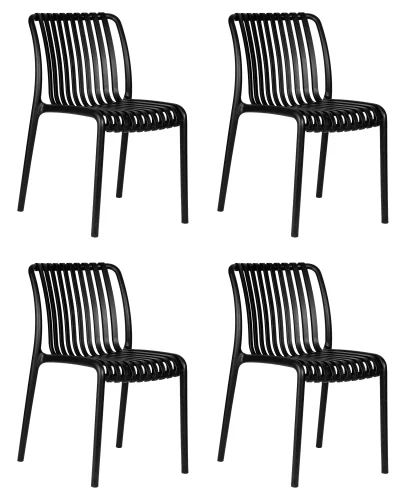 Стул обеденный набор 4 шт. SET-4 776PP-LMZL WALTER, цвет черный Dobrin, /полимер, ножки/пластик/чёрный, размеры - *800***455*595