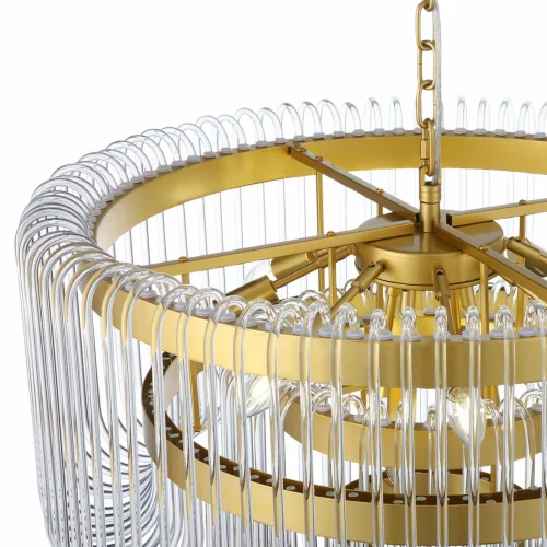 Люстра подвесная Grosseto SL1228.203.12 ST-Luce прозрачная на 12 ламп, основание золотое в стиле арт-деко  фото 5