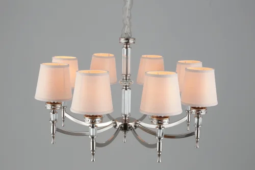 Люстра подвесная Maranza OML-87203-08 Omnilux бежевая на 8 ламп, основание серебряное в стиле классика  фото 6