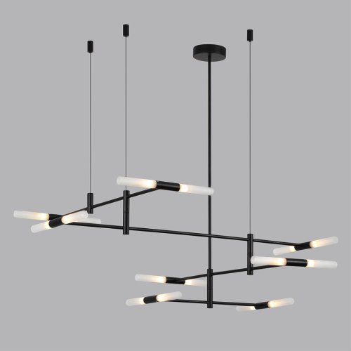 Светильник подвесной Soho 4307/16 Odeon Light белый на 16 ламп, основание чёрное в стиле хай-тек квадраты фото 5