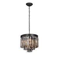 Люстра подвесная V5174-1/4+4+1 Vitaluce серая чёрная на 9 ламп, основание чёрное в стиле современный классический 