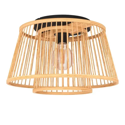 Светильник потолочный Hykeham 43851 Eglo бежевый коричневый 1 лампа, основание чёрное в стиле современный кантри 